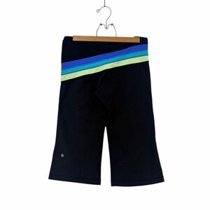 Lululemon Athletic Shorts Women’s Small Black Bike Shorts Stripe High Rise